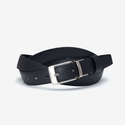 TAKEO KIKUCHI เข็มขัดหนังสีดำ BLACK LEATHER BELT NEW BUCKLE