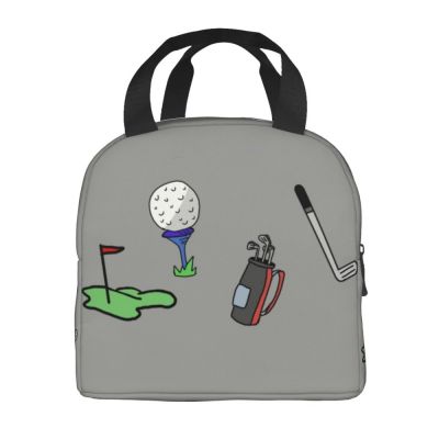 ☜✔ Ball Golf Insulated Lunch Bags for School Office Sports Golfing Golfer Portable Thermal Cooler Bento Box Women Children