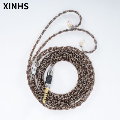 ○☜❍ XINHS Earphone Cable 8 Core Silver Plated Copper HIFI Upgrade MMCX/0.78mm 2Pin/QDC/TFZ Headphone Wire