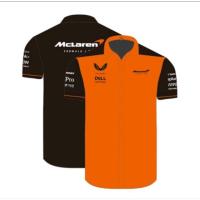 คุณภาพสูง ชุดแข่งรถ F1 เสื้อโปโลแขนสั้น ลายทีม Mclaren F1 Jersey แฟชั่นฤดูร้อน สําหรับผู้ชาย และผู้หญิง 2022