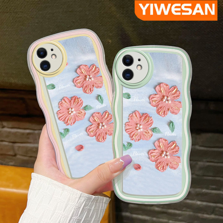 jlingji-เคสสำหรับ-huawei-p20-p20-pro-มุกแวววาวส้มชมพูดอกไม้มีขอบสีนุ่มกันกระแทกแบบใสเคสมือถือเคสโทรศัพท์ปกป้องทนทานต่อรอยขีดข่วน