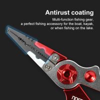 Noeby Stainless Steel Fishing Pliers Multifunctional Cutting Line Split Ring Hooks Remove Hooks Tool For Sea Fishing Pliers