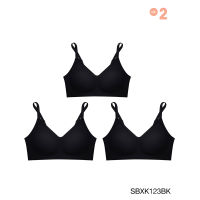 (แพ็ค 3 ชิ้น) Sabina เสื้อชั้นใน (ไม่มีโครง) รุ่น Soft Collection รหัส SBXK123 สีดำ