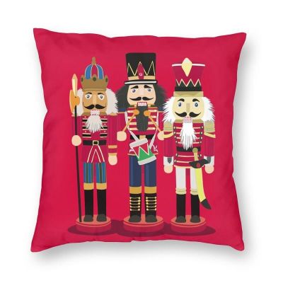 Nutcracker Soldier Toy Christmas Gift Throw Pillow for Sofa Nordic Cushion Cover Square Pillowcase