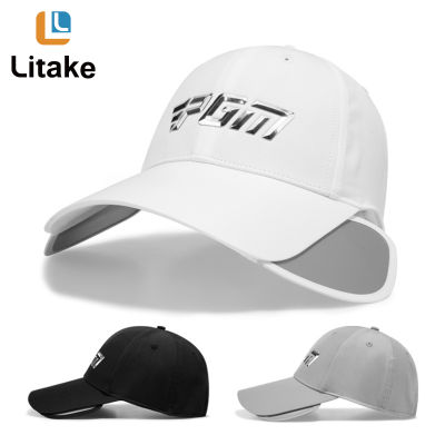 หมวกเบสบอลหมวกบังแดด Seluruh Wajah ผู้ชายมีปีกกว้างระบายอากาศได้ดีหมวกกีฬากอล์ฟพับเก็บได้ป้องกันแสงแดด