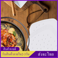 100 ชิ้น อุปกรณ์เสริมหม้อทอดไร้น้ำมัน กระดาษไขรองอบ รองทอด Air Fryer Square Baking Paper แผ่นซิลิโคนกระดาษน้ำมัน Bun เค้กกระดาษจานรอง