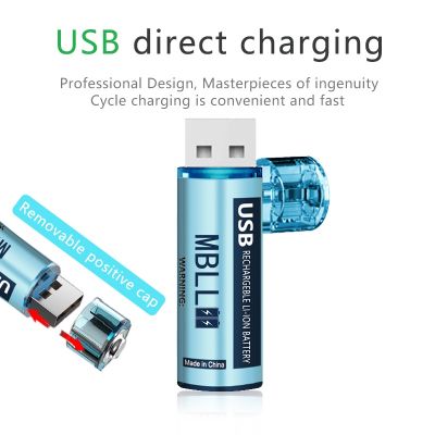 ถ่านชาร์จ AA 1.5V USB Rechargeable Battery (ถ่านชาร์จ USB AA 1.5V ความจุ1000แอมป์ )ราคาต่อ1ก้อน แบตเตอรี่สำรอง