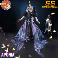 Spot parcel postCoCos-SS Game Honkai Impact 3 Aponia Cosplay Costume Game Cos 13 Flame-Chasers Cos Discipline Aponia Sister Costume and Wig