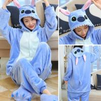 Kigurumi ชุดนอนการ์ตูนปักลายตุ้มหูแพนด้าโทโทโร่น่ารักสำหรับผู้ใหญ่เสือสัตว์การ์ตูน Onesie ฤดูหนาวเครื่องแต่งกายวันฮาโลวีนชุดนอนผ้าสักหลาด