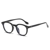 Fashion Oval Computer Glasses Frames Women Vintage Clear Blue Light Blocking Eyeglasses Eyewear Men Retro Rivets Optical Frame