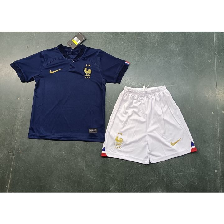 เสื้อกีฬาแขนสั้น-ลายทีมชาติฝรั่งเศส-สีฟ้า-และสีขาว-2023-2