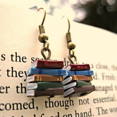 School Retro Library Pile Of Books Earrings Multicolor Books Earrings Jewelry Holiday Anniversary Fashion Woman Jewelry