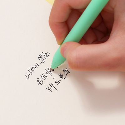 ⚡Flash Sale⚡ Simple Macaron Color Press Gel Pen 0.5mm Black Ink Signature Pen Student Stationery HML