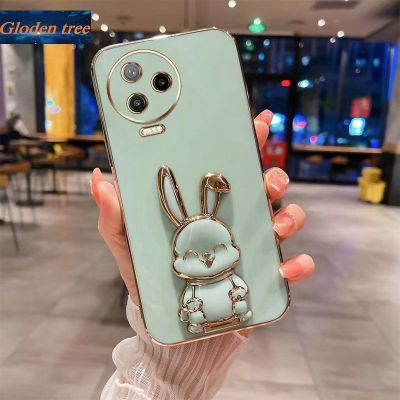 Andyh New Design For Infinix Note12 Pro 4G 5G Note 12 VIP Case Luxury 3D Stereo Stand Bracket Smile Rabbit Electroplating Smooth Phone Case Fashion Cute Soft Case