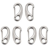 6PCS Boat Marine Stainless Steel Egg Shape Spring Snap Hook Clips Quick Carabiner Outdoor Buckle