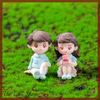 [ร้าน Cici] 1คู่มินิภูมิทัศน์ขนาดเล็ก Figurines เพชรประดับ DIY งานฝีมือพลาสติกสวนนางฟ้าการตกแต่งบ้านสวนต้นไม้มอส