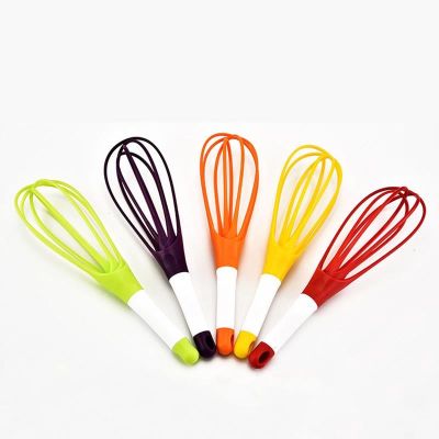 ▧∈♧ Egg Whisk Non-Slip Easy to Clean Egg Beater Milk Frother Manual Foldable Kitchen Utensil Kitchen Silicone Egg Beater Tool
