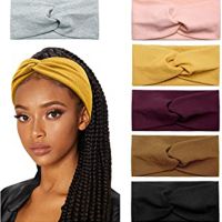 Solid Color Twist Wide Yoga Hairband Women Cotton Elastic Knot Bezel Sports Headband Turban Bandanas Hair Accessories