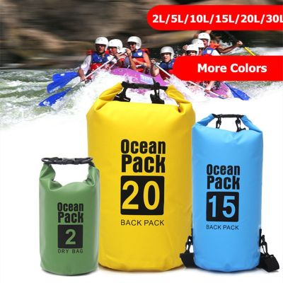 2/5/10/15/20/30L Ocean Pack Portable Rafting Diving Dry Bag Sack PVC Waterproof Folding Swimming Storage Bag for River Trekking
