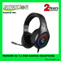 หูฟังเกมมิ่ง Tsunami X2 7.1 RGB Gaming Headphone รับประกันสินค้า 2 ปี