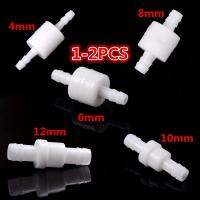 1-2PCS Plastic One Way Inline Check Valve Fuel Gas Liquid Water 4mm/6mm/8mm/10mm/12mm White Plumbing Valves