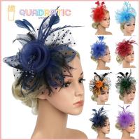 BEDDING COLLECTION ผู้หญิงสาว ดอกไม้ตาข่าย Fascinators ผม ค็อกเทล ที่คาดผม ALICE หมวก fascinator ที่คาดผมงานเลี้ยงน้ำชา กิ๊บติดผมขนนก