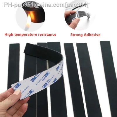 Black Silicone Rubber Strip Strong Adhesive Flat Seal Gasket Anti-skid Shock Absorption High Temperature Resistan Sealing Strip