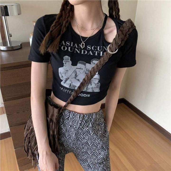y-เสื้อครอป-เสื้อครอปแขนสั้นผู้หญิง-เสื้อยืดแฟชั่นผู้หญิง-สไตล์เกาหลี-เสื้อครอปหญิง-เสื้อยืดสั้น-2022ใหม่-080210