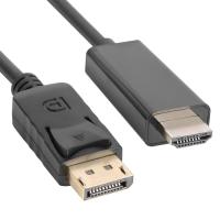 HD DisplayPort DP เป็น HDMI สายอะแดปเตอร์สายเคเบิล1.8เมตรพอร์ตจอแสดงผลเป็นสาย HDMI 1080P