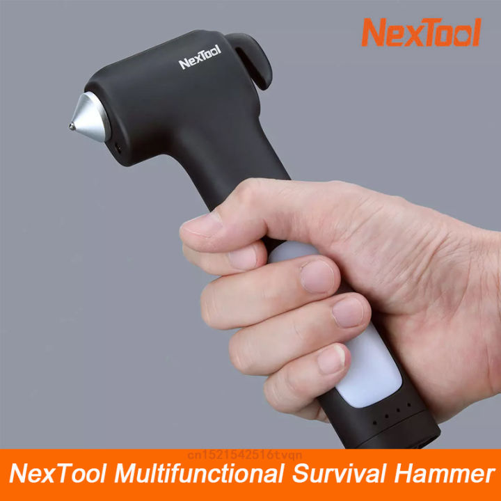 nextool-multifunctional-survival-hammer-car-window-breaker-usb-recharging-car-emergency-lamp-survival-tool-fromyoupin