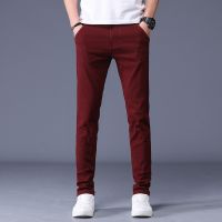 6-color Mens 98 Cotton Business Casual Pants 2020 New Elastic Waist Slim fit Trousers Male Brand Clothes Full Length