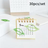 30PCS 40mm Mini Bookmark Green Leaves-Shaped Clip Creative Bookmarks Metal Paper Clips Binder Clip School Office Accessories