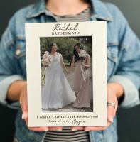 ♧▨☍ Thank You Bridesmaid Gift Custom Text Photo Frame Personalized Wood Picture Frame Wedding Gift Proposal Gift Ideas