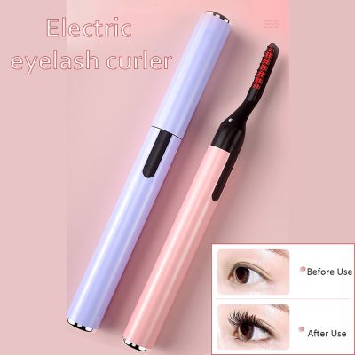 ◙ Electric Eyelash Curler Heating Curling Eyelash Pen Mascara Long Lasting Eye Lashes Comb Durable Shaping Slender Eyelash Brush