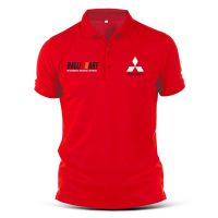 Polo T Shirt Sulam Mitsubishi Ralliart Casual Car Racing Team Evo Lancer Motorsport GSR Performance Tuning Turbo ke