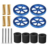 3D Printer Heatbed Leveling Kit Aluminum Hand Twist Leveling Nut + Springs + Silicone Column 18mm 16mm for Ender 3/Ender 5/CR-10 Decanters