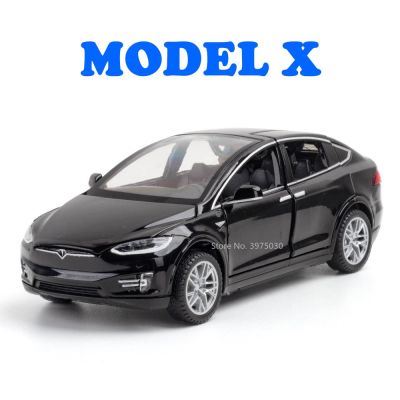 1:32 Tesla Model X Car Model Alloy Diecasts Simulation Real Toy Car Doors Opend with Light Sound Toys For Children Gifts Boy Toy
