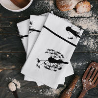 Dandelion Plant Black And White Microfiber Kitchen Hand Towel Dish Cloth Tableware Household Cleaning Towel Utensils for Kitchen