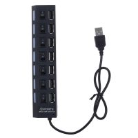 【HOT】 liaoxian3105992120 ความเร็วสูง7พอร์ต USB 2.0 HUB Adapter เปิด/ปิดสวิตช์อิสระสำหรับแล็ปท็อปพีซีอุปกรณ์ต่อพ่วงคอมพิวเตอร์อุปกรณ์เสริม