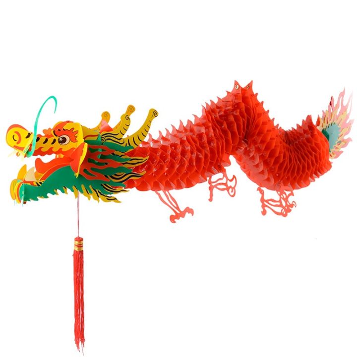 ewyn-codตรุษจีน-red-dragon-garland-แขวนตกแต่ง-เครื่องประดับปาร์ตี้โคมไฟ-3d-พลาสติกกันน้ำ-1m-โคมไฟกระดาษรูปมังกรสไตล์จีน