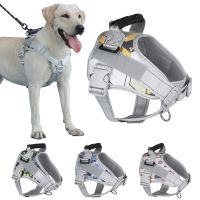 No Pull Large Dog Harness with Easy Control Handle Oxford Cloth Big Dog Harness Vest Outdoor Reflective Pet Walking Accessories Collars