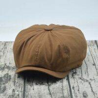 ? Mens Big Head Large Spring And Summer Canvas Octagonal Cap British Retro Simple Middle-Aged And Elderly Duck Tongue Bailey Hat Trendy