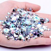 Rhinestones 1000pcs Round Acrylic Non-Hotfix Flat Back Rhinestones Nail Art Stones For Strass Decorations