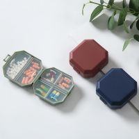 卐◇♛ Mini Portable Pill Organizer Case 6 Grid Compartment Travel Pillbox Nordic Style Dispenser Medicine Boxes Dispensing Medical Kit