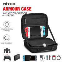 Niทีวี SWITCH ARMOUR CASE LITE เคสพกพาใส่ได้กับ Nintendo Switch/lite คอนโซลและอุปกรณ์เสริมเคสกระเป๋าเดินทางแบบแข็งพกพาสีดำ