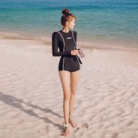 Woman Swimming Suit Women Swimwear Long Sleeve Crop Top High Waist Swimming Pants Woman Sporty Beachwear