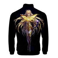 Saint Seiya Harajuku Anime Men Women Unisex 3D Print Clothes Stand Collar Zipper Jacket Long Sleeve Oversize Hoodies Sweatshirt