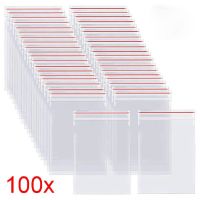 100pcs Resealable Zip Lock Bags Self Seal Clear Plastic Poly Bag Food Storage Packing Package Reclosable Vacuum Fresh Bag