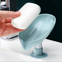 Leaf Shape Soap Box Drain Soap Holder Box Bathroom Shower Soap Holder sponge Storage Plate Tray Bathroom Supplies Bathroom Gadge Soap Dishes