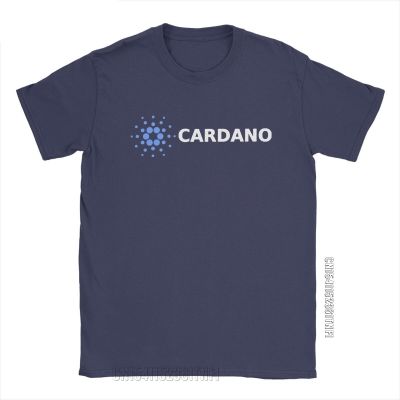 Cardano Logo Font T-Shirts For Men Crypto Bitcoin Novelty Pure Cotton Tees Crew Neck Classic Short Sleeve T Shirt Unique Clothes